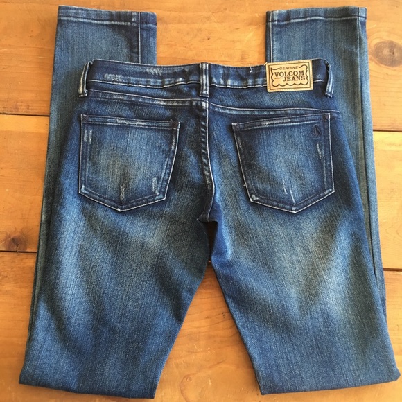 Sz 25/1 distressed Volcom skinny jeans - Picture 4 of 6